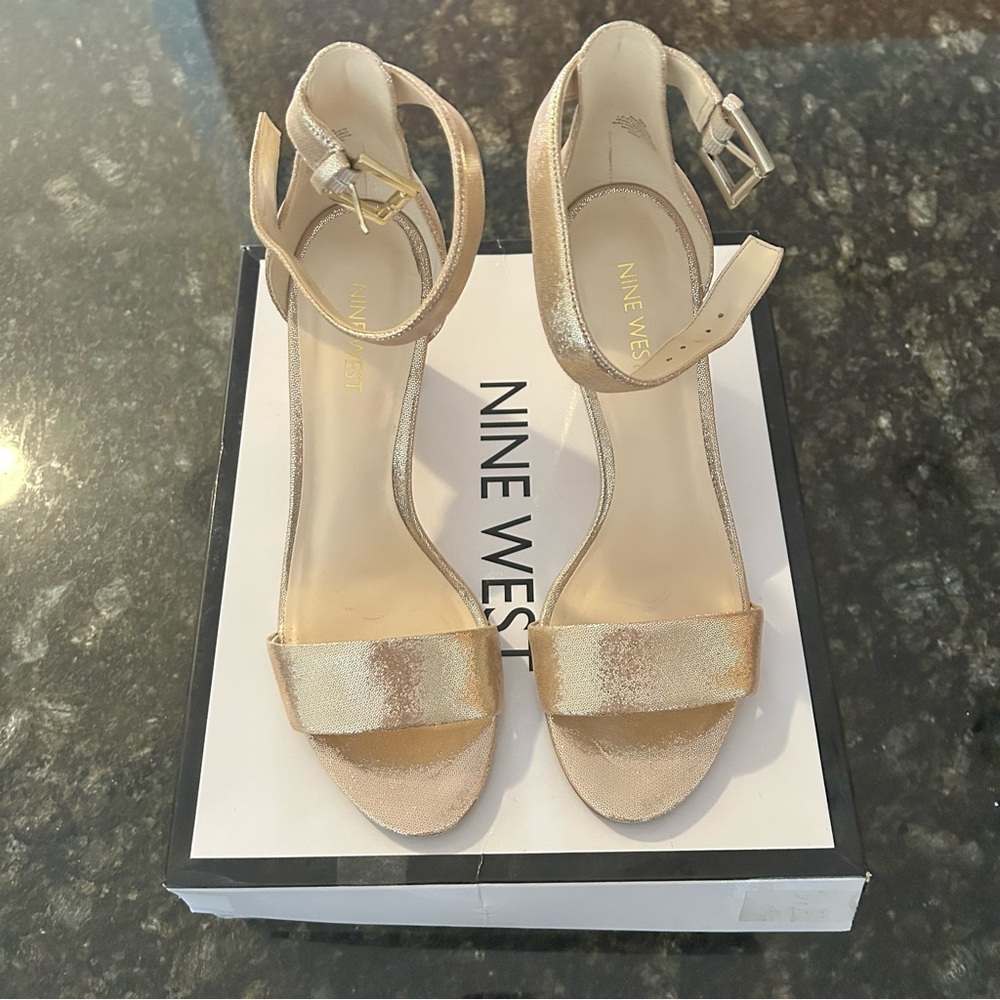 Nine West Metallic Gold Heels